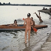 nudist, rowing, naturist beach, naturist family, fry, swelter, boat, boating, nudist women, sunlight, naturist, disengagement, distraction, resource, naturist girl, sands, family, game, recreation, water, tobe under water, young, sunbathing, laughing, laugh, dame, lady, naturist woman, sand, happy, sun, relaxation, repose, rest, way, countenance, look, nature, summer, holidays, health, as brown as a berry, near nature, beach, waterfront, lake, lake side, field naturist, Polish, Poland, Kryspinow, 1989, CD 0061