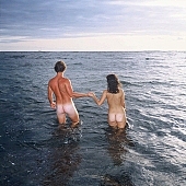 naked couple, sea, billows, deep, horizon, nudist couple, nudist pair, naked, stripped, cloud, clouds, nudism, naturist couple, game, nudist women, reflection, naturism, nudist, naturist, nudist man, bathe, bathing, naturist man, naturist woman, rock coast, happiness, delight, laughing, laugh, lymph, cristal clean, holidays, on holiday, recreation, relaxation, repose, rest, attitude, pose, posture, craggy, bay, gulf, clear, hygienic, pure, clean, Hawaii, Kona, Honokohau, Queen s bath, 1987, man, woman, bath, bath, water, stone, stones, rock, scrag, CD 0090