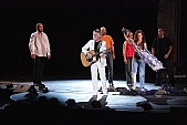 Levente Sz�r�nyi, guitar, Szeged Open-Air Festival, 2008, festival, Stephen the King, 1001, 25, years, A T�rsulat, performance, stage performance, composer, Hungary, story, state, scene, opera, summer, night, open-air, outdoor, staging, cross, christendom, theatre, of the foundation of the state, open-air festival, leader, unchristian, pagandom, hungarians, people, masses, procession man, dance, rockopera, rock opera, co-author, J�nos Br�dy, D�m square, dress, dress rehearsal, stage designer, outdoor performance, celebrate, solemn, holiday, 20 August, Istvan, stage, genus, genera, king, royalty, to head the bill, rockopera, rock opera, light, P�l Feke, Feke, costume, fancy dress, evening, singer, to sing, stage-setting, Szeged, J�nos Szikora, Geza, lord, for a D�m, lighting, music, actor, performer, theatrical gent, theatrical, to make a scene, cathedral, Dom, musical, CD 0201, Kiss L�szl�, L�szl� Kiss