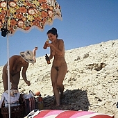 sun, fry, swelter, warm, naturist family, thirst, nudist women, sunlight, naturist, naturist girl, sands, recreation, young, sunbathing, laughing, laugh, dame, lady, naturist woman, sand, nudist, happy, relaxation, repose, rest, disengagement, distraction, resource, way, countenance, look, nature, beach mattress, inflatable raft, summer, holidays, health, as brown as a berry, near nature, beach, waterfront, lake, lake side, field naturist, Polish, Poland, Kryspinow, 1989, CD 0061