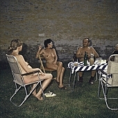 nude woman, naturist friends, naturism, sunbathing, on holiday, holiday home, holiday resort, recreation, Wejsz house, Szekesfehervar, nudism, dog, getting acquainted, naturist, nudist, naked, stripped, unclad, way of life, holidays, nature, affection, liking, love, friend, friends, man, woman, relaxation, repose, rest, disengagement, distraction, resource, sun, Hungary, CD 0102