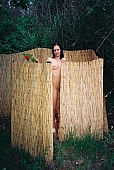 garden, naturist lady, cane fabric, girl, young nudist, girl with a flower, nudism, naturism, thin, wispy, young girl, unclad young woman, naked body, nude body, young naturists, nudist women, smile, naked girl, nude, nudity, attitude, pose, posture, adjusment, unclad, stripped, tattooed, taking photographs, nudist girl, naked, unclothed, pretty, nudist, fkk, INF, naturist, woman, young, in a state of nature, in the buff, in the nude, Delegyhaza, CD 0094