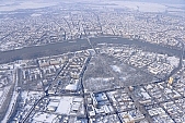 Szeged, town, city, winter, wintry, snow, snowy, freeze, winter country, aerials, air photographs, city center, Ujszeged, grounds, parkland, sports hall, Tisza, river, bridge, bridges, square, landscape, line of houses, street, streets, car, road, cars, building, buildings, critter, haze, steam, vapor, roads, ways, park, garden, environment, ambience, neighbor, neighborhood, everyday life, at home, countryside, aldermanry, plan, air, aerial, air photograph, air photo, tower, CD 0029, Kiss Lszl, Lszl Kiss