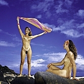 1991, 02, Hawaii, Kauai, naturist, women, naked, stripped, Donkey Beach, freik�rperkultur, sea, billows, deep, beach, sand, sunshine, rock, scrag, girlfriend, fkk, unclad, girl, girls, CD 0057, Naked