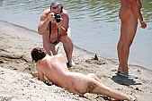 Olga, Lennert, nudism, sunlight, creation, sand statue, fish, summer, photo, foto, holidays, INF, naturist, unclad, stripped, naked body, nude body, Tisza river, warm, dame, lady, smile, Mindszent, on holiday, waterfront, entertainment, to sculpture sand, naturism club, Hungary, clear water, Tisza, happiness, naturism, riverside, sunbathing, beauty, beautiful, pretty, affection, liking, love, sit, sandcastle, nudist, naked, nudity, nude, nakedness, fkk, NFN, Anyas, naturist beach, man, woman, trip, river, water, sand, sands, bathe, bathing, swim, disengagement, distraction, resource, game, sandcastle building, programme, engagement, 2007, CD 0048, Kiss L�szl�, L�szl� Kiss