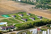 Szentes, Csongrad county, air photograph, air photo, air photos, aerials, Hungary, town, city, aerial, garden city, garden suburb, faubourg, house, pool, vat, lake, tennis court, tennis-court, birds eye view, concrete, houses, line of houses, rooftop, crossroads, crossing, street, streets, car, road, cars, art museum, building, buildings, park, green, garden, environment, ambience, neighbor, neighborhood, everyday life, at home, countryside, aldermanry, plan, air, promenad, square, classical, of value, of high value, expensive, plot, building operations, development, gardens, beauty, beautiful, pretty, white, blue, brown, yellow, flat, gray, of birds eye view, regular, avenue, boulevard, squares, CD 0029, Kiss Lszl, Lszl Kiss