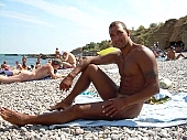 nudist beach, nudist man, naturist front, naturist beach, nudist coast, naked, stripped, naturist man, naturist friend, nudism, nudist, unclad, Russia, beach, coast, warm, fry, swelter, thirst, tea, water, wave, attitude, pose, posture, Black sea, rock coast, Odessa, rock, scrag, waterfront, naturist, on holiday, recreation, relaxation, repose, rest, disengagement, distraction, resource, sea, billows, deep, bathe, bathing, sun, sunshine, sunbathing, 2007, CD 0066