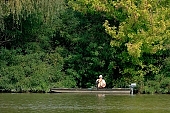 river, water, waterfront, chair, man, alone, calm, quiet, lonely, loneliness, fish, fisher, fishing, sport, floodplain, flood-basin, floodplain forest, brush, boat, punt, outboard motor, recreation, relaxation, repose, rest, meditation, speculation, relaxing, laid back, small, little, evanescent, vanishing, chowder, Kiss L�szl�, L�szl� Kiss