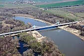 21, bridge, Szeged, Mak�, Mora Ferenc, highway, M43, Mako and Szeged between, hanging bridge, truss bridge, 660 meter, 31.6 km, Tisza, air photograph, building, camion, car, transit traffic, 2011th April 20, singular, lonesome, unique, rarity, Hungary, Csongrad, county, Europe, Kiss L�szl�, L�szl� Kiss
