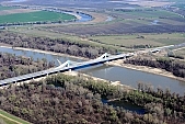 24, bridge, Szeged, Mak�, Mora Ferenc, highway, M43, Mako and Szeged between, hanging bridge, truss bridge, 660 meter, 31.6 km, Tisza, air photograph, building, camion, car, transit traffic, 2011th April 20, singular, lonesome, unique, rarity, Hungary, Csongrad, county, Europe, Kiss L�szl�, L�szl� Kiss