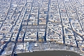 Szeged, town, city, winter, wintry, aerials, snow, snowy, cold, freeze, ice, iced, theatre, museum, Szechenyi square, air photographs, city center, Tisza, river, wharf, square, landscape, line of houses, street, streets, road, building, buildings, critter, haze, steam, vapor, roads, ways, park, garden, environment, ambience, everyday life, at home, countryside, aldermanry, plan, air, aerial, air photograph, air photo, tower, CD 0029, Kiss Lszl, Lszl Kiss