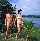 144, Hawaii, nudist couple, nudist pair, Honokohau, Kona, fkk, nudism, girl, woman, freik�rperkultur, young, pretty, naturism, palm, naked, stripped, naturist couple, naturist, holidays, nudist, love, on holiday, recreation, relaxation, repose, rest, game, beach, coast, attitude, pose, posture, heat-wave, thunderclouds, bay, gulf, summer, man, bath, bathe, bathing, water, CD 0106