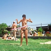 naked, stripped, young naturists, nudism, grass, hula hoop girls, hula hoop, to sun oneself, to sun, to sunbathe, naturism, naturist, family, naturist family, to sport, game, nudist, in a state of nature, in the buff, in the nude, chirpy, sunlight, summer, unclad, beach, naturist beach, nudist beach, woman, man, young nudist, Samagatuma, Laua, Hawaii, CD 0093