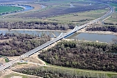 26, bridge, Szeged, Mak�, Mora Ferenc, highway, M43, Mako and Szeged between, hanging bridge, truss bridge, 660 meter, 31.6 km, Tisza, air photograph, building, camion, car, transit traffic, 2011th April 20, singular, lonesome, unique, rarity, Hungary, Csongrad, county, Europe, Kiss L�szl�, L�szl� Kiss