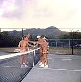 handling, to play tennis, tennis shoes, tennis ball, pill, debut, challenge, racket, racquet, tennis racket, tennis court, tennis, sport, match, handshake, handshaking, tennis net, net, congratulation, welcome, asphalt, bitumen, blacktop, pair, nudist pair, nude pair, naturist pair, motion, gymnastics, naked, unclothed, smile, family, naturist family, St Martin, regeneration, game, reformation, reform, rejuvenation, fkk, man, club, Orient, Club Orient, recreation, relaxation, repose, rest, beauty, bloom, reviving, tonic, on holiday, summer, co-operation, collaboration, naturism, naturist, naturist lady, nudist, nudist lady, naturist woman, naturist girl, girl, nudist girl, woman, unclad, stripped, peace, affection, liking, love, adult, blue, red, beach, laughing, laugh, together, delight, zest for life, warm, 1988, CD 0034
