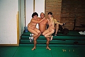 naturist, nudist, naturist friends, game, naturism, nudism, naked, stripped, unclothed, INF, in a state of nature, in the buff, in the nude, nude, body, man, woman, gymnastics, sport, gymnasium, gymnasia, training, team, recreation, relaxation, repose, rest, entertainment, naturist girl, elte, Budapest, CD 0065