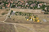 Martely camping, Martely, village, church, recreation, relaxation, repose, rest, disengagement, distraction, resource, on holiday, spare-time, leisure, time, camping, Hungary, air photograph, air photo, birds eye view, Tisza, river, Tisza river, dead channel, holiday house, chalet, tent, sportfield, dirt road, CD 0056, Kiss L�szl�, L�szl� Kiss