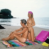 Kuna, USA, nudist lady, naturist woman, naturist man, nudist man, naturist couple, nudist couple, nudist pair, nudist, naturism, hand in hand, naturist, naturist lady, sea, billows, deep, sunbathing, coast, stones, silence, quiet, afternoon, clouds, island, background, summer, saunter, naturist girl, club, girl, woman, unclad, stripped, naked, sky, water, wet, wave, peace, affection, liking, love, unclothed, adult, nature, in the nature, blue, sand, sunlight, sunshine, beach, wind, hair, pie in the sky, laughing, laugh, smile, together, delight, zest for life, warm, recreation, relaxation, repose, rest, on holiday, refection, 1988, CD 0038, Kiss L�szl�, L�szl� Kiss