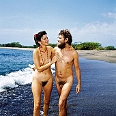 13, Hawaii, freik�rperkultur, nudist couple, nudist pair, naked, stripped, naturist couple, naturist, holidays, nudist, Honokohau, Kona, 1990, fkk, love, on holiday, recreation, relaxation, repose, rest, game, beach, coast, nudism, naturism, attitude, pose, posture, bay, gulf, clear, hygienic, pure, clean, man, woman, bath, bathe, bathing, water, bush, CD 0106