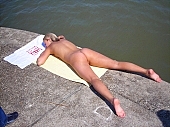 Velence lake, naturist, beach, Gardony, sunshine, summer, brown, girl, naturist beach, Hungary, fkk, water-front, on the lakesite, nudist, visitor, naturist guest, CD 0054