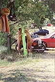 nudist couple, nudist pair, young naturists, pair, naturist couple, nudist, fkk, INF, naturism, nudism, naturist, friend, friends, fraternity, fellowship, woman, man, young, naked, stripped, in a state of nature, in the buff, in the nude, unclad, sand, camping, beach, Delegyhaza, 2003, CD 0094