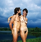 52, Hawaii, nudist couple, nudist pair, Honokohau, Kona, fkk, naked, stripped, naturist couple, naturist, holidays, nudist, love, on holiday, recreation, relaxation, repose, rest, game, beach, coast, nudism, freik�rperkultur, naturism, attitude, pose, posture, heat-wave, they are walking, bay, gulf, summer, man, woman, bath, bathe, bathing, water, 1990, CD 0106