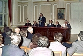 SZTE, erudites, presidency, council-chamber, participant, college population, dr, Szeged, appreciation, recollection, harangue, spoken word, conference, convention, SZOTE, Szent-Gyrgyi Albert, memory, meeting, Nobel, award, assembly hall, board meeting, office, bureau, president, president office, univesity, erudite, learned, learnid from Szeged, science, professor emeritus, incorporate body, faculty, scientific conference, CD 0045, Kiss Lszl, Lszl Kiss