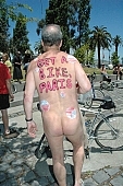 naturist, naturist group, text of protest, naked programme, naturism, street procession, environmental pollution, protester, nude man, bicycle procession, naturist demonstrative, nudist men, man, woman, nudism, environmental, nudist, square, demo, cyclist, cycler, protest, notice, nudist group, body painting, notable, remarkable, group, coterie, concourse, advertisement, environment, ambience, conviction, straight-out, wholeheartedly, WNBR, USA, environmentalists, San Francisco, street, on the street, streets of San Francisco, women, gents, men, protesters, World Naked Bike Ride, confluence, body, naked, stripped, road, cycling tour, attention rising, bicycle, cycling, procession, fight against the dependence, California, 2007, CD 0074
