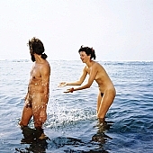 25, Hawaii, nudist couple, nudist pair, naked, stripped, naturist couple, naturist, holidays, nudist, Honokohau, Kona, fkk, love, on holiday, recreation, relaxation, repose, rest, game, freik�rperkultur, beach, coast, nudism, naturism, attitude, pose, posture, they are walking, bay, gulf, clear, hygienic, pure, clean, man, woman, bath, bathe, bathing, water, 1990, CD 0106