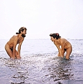 105, Hawaii, nudist couple, nudist pair, freik�rperkultur, Honokohau, Kona, fkk, nudism, girl, woman, young, pretty, naturism, naked, stripped, naturist couple, naturist, holidays, nudist, love, on holiday, recreation, relaxation, repose, rest, game, beach, coast, attitude, pose, posture, heat-wave, bay, gulf, summer, man, bath, bathe, bathing, water, CD 0106