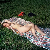 woman in the nature, body, woman, nude, nudity, girl, dame, lady, young, young girl, young woman, young lady, naked, stripped, in a state of nature, in the buff, in the nude, unclad, naturist, nudist, naturism, nudism, alone, field, in the field, lay, laid, lying full in the sun, plaid, beach blanket, in the plaid, blanket, green, go out for the day, into the country, nature, in the nature, grass, on the grass, to sun oneself, to sun, to sunbathe, relaxing, have a picnic, naked body, nude body, dress, dress in the grass, outdoors, without doors, under the open sky, CD 0043