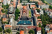 Szeged, town, city, aerials, SZTE, air photographs, city center, cathedral, Fogadalmi templom, Somogyi library, clinics, univesity, Szeged Open-Air Festival, auditorium, stage, Domotor torony, Tisza, inundation, flood, fair Tisza, downtown, Karasz street, house, houses, line of houses, street, streets, car, road, cars, building, buildings, critter, haze, steam, vapor, roads, ways, park, green, garden, environment, ambience, neighbor, neighborhood, everyday life, at home, countryside, aldermanry, plan, air, aerial, air photograph, air photo, tower, Jozsef Attila University, JATE, Szent-Gy�rgyi Albert University, SZOTE, Universitas Scientiarum Szegediensis, Dom-square, towers, square, chairs, CD 0029, Kiss L�szl�, L�szl� Kiss