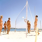 naturism, naturist, naturist man, group, nudist, nudist lady, naturist woman, naturist girl, nudist man, St Martin, Club Orient, Orient, girl, woman, club, man, white, clouds, unclad, stripped, naked, sunbather, palm, palms, mountain, apex, apices, sky, wet, peace, affection, liking, love, unclothed, adult, nature, in the nature, blue, sand, with sand, island, coast, beach, sea, billows, deep, wind, hair, pie in the sky, naturist beach, sport, game, volleyball, aloft, stroke, drive, beach volleyball, match, ball, net, sportive, sportives, laughing, laugh, smile, together, delight, zest for life, summer, recreation, relaxation, repose, rest, warm, water, wave, gale, frothy, effervescent, 1988, CD 0034
