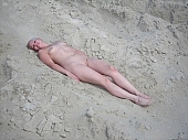 naturism, in a state of nature, in the buff, in the nude, nude, nudity, naked girl, in the sand, lay, laid, pretty, attitude, pose, posture, sand, naked, stripped, photo, foto, taking photographs, adjusment, young, girl, nudist, naturist, sand-pit, young girl, nudism, woman, young woman, thin, wispy, Balaton, Balatonakali, Delegyhaza, Hungary, unclad, fkk, to get taken, summer, warm, sunshine, CD 0037