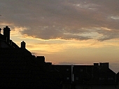 fall of day, dawn, romantic, town, city, city sight, cloud, clouds, sky, sunset, light, sunlight, sun, dark, shadow, shady, adumbral, shaded, storm, drift, , thunder-shower, rain, watery cloud, dusk, twilight, nightfall, landscape, chimney, chimneys