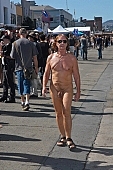Folsom Street Fair, procession, skin, role, cast, characters, crowd, lookers-on, pride, hiring, purchase, acquisition, gift, group, pair, festival, 30. Sept, plunging neckline, sunday, September, 30, 2007, San Francisco, street-door, people, man, woman, leather, photo, foto, video recording, sunshine, naked, unclothed, world, fetish, tire, tyre, big, large, great, event, warm, gay, camp, CD 0050