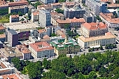 Szeged, air photograph, air photo, aerial, street, streets, town, city, downtown, building, buildings, , city center, Szechenyi square, city hall, tower, green, central, CD 0029, grassland, Kiss L�szl�, L�szl� Kiss