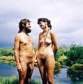 62, Hawaii, freik�rperkultur, nudist couple, nudist pair, Honokohau, Kona, fkk, naked, stripped, naturist couple, naturist, holidays, nudist, love, on holiday, recreation, relaxation, repose, rest, game, beach, coast, nudism, naturism, attitude, pose, posture, heat-wave, thunderclouds, they are walking, bay, gulf, summer, man, woman, bath, bathe, bathing, water, 1990, CD 0106