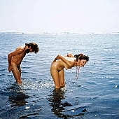 19, Hawaii, nudist couple, nudist pair, naked, stripped, naturist couple, naturist, holidays, nudist, Honokohau, Kona, fkk, love, on holiday, recreation, relaxation, repose, rest, game, beach, coast, nudism, naturism, attitude, pose, posture, they are walking, bay, gulf, clear, hygienic, pure, clean, man, woman, bath, freik�rperkultur, bathe, bathing, water, 1990, CD 0106