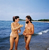 65, Hawaii, nudist couple, nudist pair, Honokohau, Kona, fkk, naked, stripped, freik�rperkultur, naturist couple, naturist, holidays, nudist, love, on holiday, recreation, relaxation, repose, rest, game, beach, coast, nudism, naturism, attitude, pose, posture, heat-wave, thunderclouds, they are walking, bay, gulf, summer, man, woman, bath, bathe, bathing, water, 1990, CD 0106