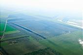 field, arable, clod, earth, ploughland, tillage, cultivation, grower, agriculture, agricultural land, air, aerial, air photograph, air photo, of the air, plan, inland inundation, water, green, grass, nature, grain, soil, ground, parcel, plow, cereals, cornfield, corn, brown, forest, dirt road, canal, hose-pipe, birds eye view, of birds eye view, Kiss L�szl�, L�szl� Kiss