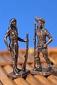lead soldier, tin soldier, metal soldier, combatant, warrior, fighter, soldiers, miniature statue, injun, victorious, Victorio, masterpiece, painted, gun, spear, javelin, tarnished, cartridge, armed, CD 0202, 8, Kiss L�szl�, L�szl� Kiss