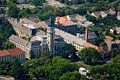 Hodmezovasarhely, Hungary, Csongr�d county, mayors office, central, perspective, air photograph, air photo, air photos, panorama, church, shooting, green, tree, trees, summer, spring, residential area, residential section, block of flat, block of flats, mansion, mansions, aerials, aerial, birds eye view, outskirts, city center, pool, vat, garden city, garden suburb, house, houses, line of houses, street, streets, building, buildings, road, roads, ways, garden, environment, ambience, neighbor, neighborhood, plan, square, gardens, rooftop, of birds eye view, CD 0029