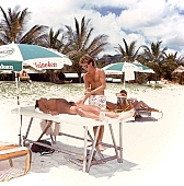 masseur, massage, recreation, refection, air, reviving, tonic, recovery, healing, recovery massage, beauty massage, reviving massage, siesta, short nap, reformation, reform, rejuvenation, relaxation, repose, rest, regeneration, muscle, waist, back, cosmetics, naturism, naturist, naturist lady, nudist, nudist lady, naturist woman, naturist girl, St Martin, Club Orient, Orient, club, girl, woman, unclad, stripped, naked, peace, affection, liking, love, unclothed, adult, blue, hair, beach, laughing, laugh, smile, together, delight, beauty shop, zest for life, warm, 1988, CD 0034