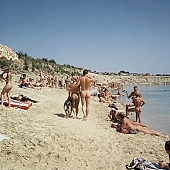 naturist, sands, nudist couple, nudist pair, dog, to take a dog for a walk, friend, friends, girlfriend, sunlight, fry, swelter, dame, lady, naturist woman, sand, naturist fellowship, nudist band, nudist, naturist man, nudist women, nudist man, naturist girl, naturist family, naturist couple, sun, sunbathing, recreation, relaxation, repose, rest, disengagement, distraction, resource, nature, summer, holidays, health, saunter, bathe, bathing, as brown as a berry, happy, joyful, joyfully, glad, laughing, laugh, entertainment, getting acquainted, familiar, domesticity, near nature, beach, waterfront, lake, lake side, field naturist, game, Polish, Poland, Kryspinow, 1989, CD 0059