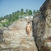 naked, stripped, nudist, young nudist, young naturists, sand, sands, vacation house, building, house, tree, trees, palm, tobe under water, naturist, nudism, unclothed, naturism, woman, girly, jane, women, dame, lady, girl, nude, unclad, smile, to laught, happy, summer, warm, on holiday, wave, bay, gulf, mountain, mountains, sea, billows, deep, ocean, waves, beach, coast, rock, scrag, craggy, stone, stones, attitude, pose, posture, nudity, water, watery, aquatic, Acapulco, Mexico, 1984, CD 0099