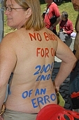 naturism, protester, symbol, live billboard, live advetising hoarding, naturist, naked back, notice on the back, man, naturist demonstrative, naked demonstrator, naked programme, street procession, nudist men, body painting, environmental pollution, group, text of protest, air paint brush, nude man, bicycle procession, woman, nudism, environmental, nudist, square, demo, cyclist, cycler, protest, notice, nudist group, environmentalists, notable, remarkable, coterie, concourse, advertisement, environment, ambience, conviction, straight-out, wholeheartedly, WNBR, USA, San Francisco, street, on the street, streets of San Francisco, women, gents, men, protesters, World Naked Bike Ride, confluence, body, naked, stripped, road, cycling tour, attention rising, bicycle, cycling, procession, fight against the dependence, California, 2007, CD 0075