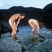 naturist front, naturist beach, nudist beach, sand, gravelly, naturist, nudist, woman, nudist women, nudist man, naturist couple, sea, billows, deep, beach, coast, nudist couple, nudist pair, naturism, nudism, man, fkk, naturist woman, naturist man, naked, stripped, unclothed, in a state of nature, in the buff, in the nude, nude, free, holidays, nature, bathe, bathing, swim, water, lymph, cristal clean, bay, gulf, stone, stony, Hawaii, Neill, Kailuna, Kona, Kailuna Kona, CD 0057