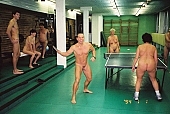 nudist programme, naturist, nudist, naturism, nudism, naturist programme, sporting, wall bars, fkk, INF, table tennis, pingpong, sportive, weight-lifting, team, groups, naked, stripped, unclothed, in a state of nature, in the buff, in the nude, nude, body, man, woman, gymnastics, sport, gymnasium, gymnasia, training, recreation, relaxation, repose, rest, entertainment, table-tennis bat, naturist girl, elte, Budapest, CD 0065
