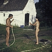 naturist woman, nude man, game, bathe, bathing, water, aspersion, nudist band, naturist place, naturist friends, naturism, sunbathing, on holiday, holiday home, holiday resort, recreation, Wejsz house, Szekesfehervar, nudism, dog, getting acquainted, naturist, nudist, naked, stripped, unclad, way of life, holidays, nature, affection, liking, love, friend, friends, man, woman, relaxation, repose, rest, disengagement, distraction, resource, sun, Hungary, CD 0102